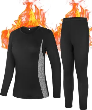 Roadbox Thermal Underwear for Women - Long Johns Fleece Lined Top & Bottom Sets Skiing Base Layer Cold Weather Winter