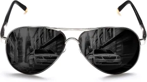 ROCKNIGHT Polarized Aviator Sunglasses for Men Women Metal Flat Top Sunglasses lightweight Driving UV400 Outdoor 58mm