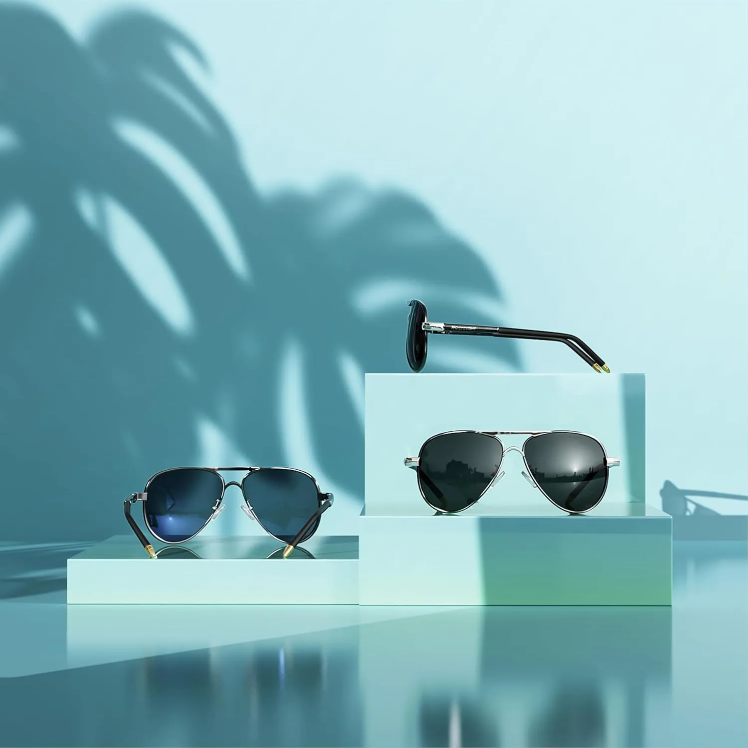 ROCKNIGHT Polarized Aviator Sunglasses for Men Women Metal Flat Top Sunglasses lightweight Driving UV400 Outdoor 58mm