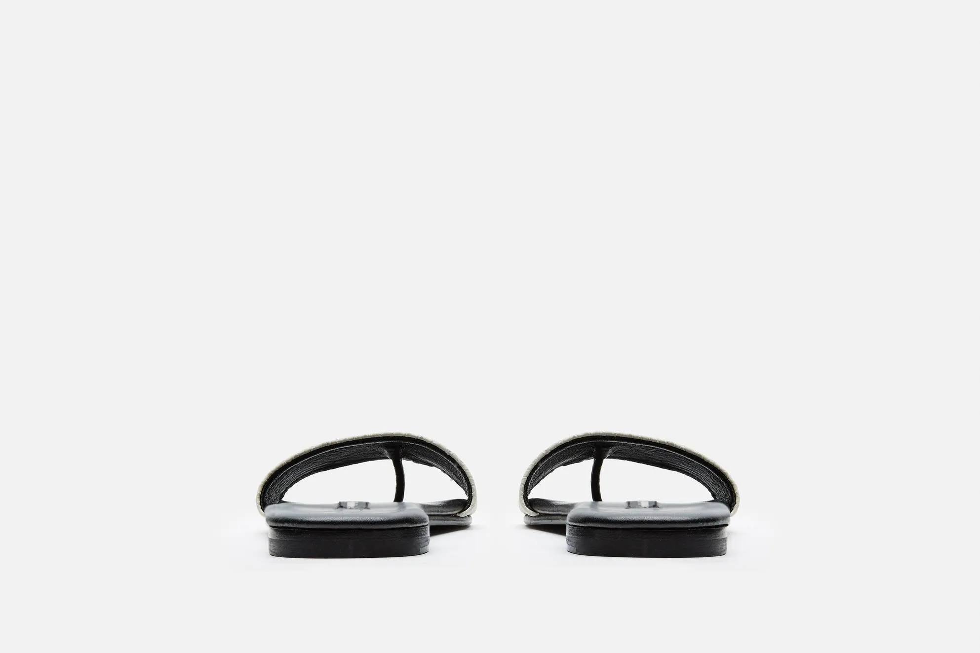 Roma Sandal - Off White Embossed Snake