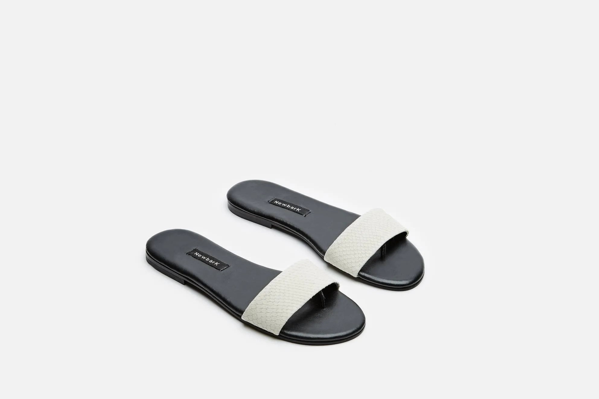 Roma Sandal - Off White Embossed Snake