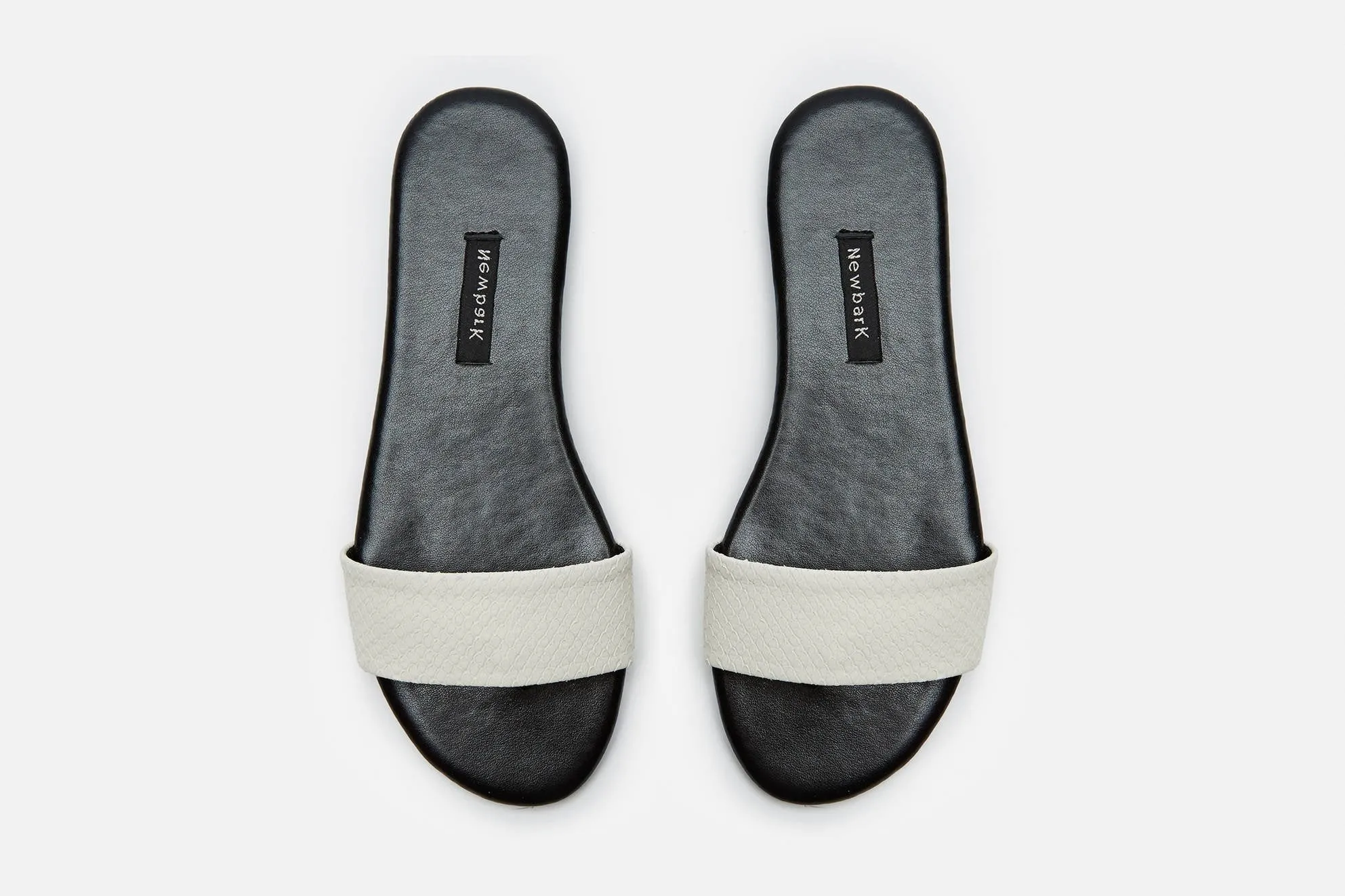 Roma Sandal - Off White Embossed Snake