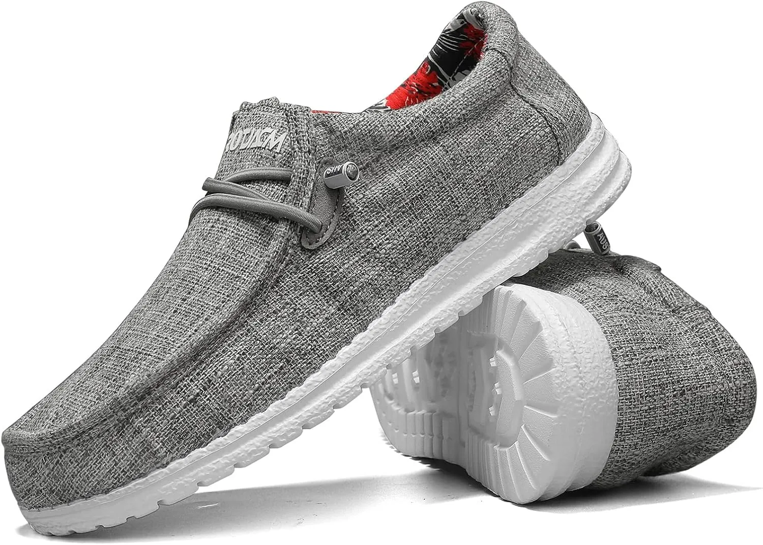 ROTJACM Women's Slip on Cloth Shoes with Arch Support,Plantar Fasciitis Loafers Canvas Comfort Wide Moc-Toe Light Weight Shoes