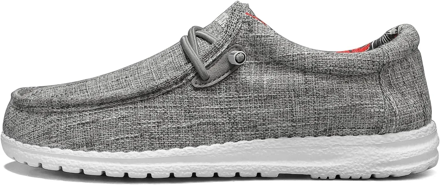 ROTJACM Women's Slip on Cloth Shoes with Arch Support,Plantar Fasciitis Loafers Canvas Comfort Wide Moc-Toe Light Weight Shoes
