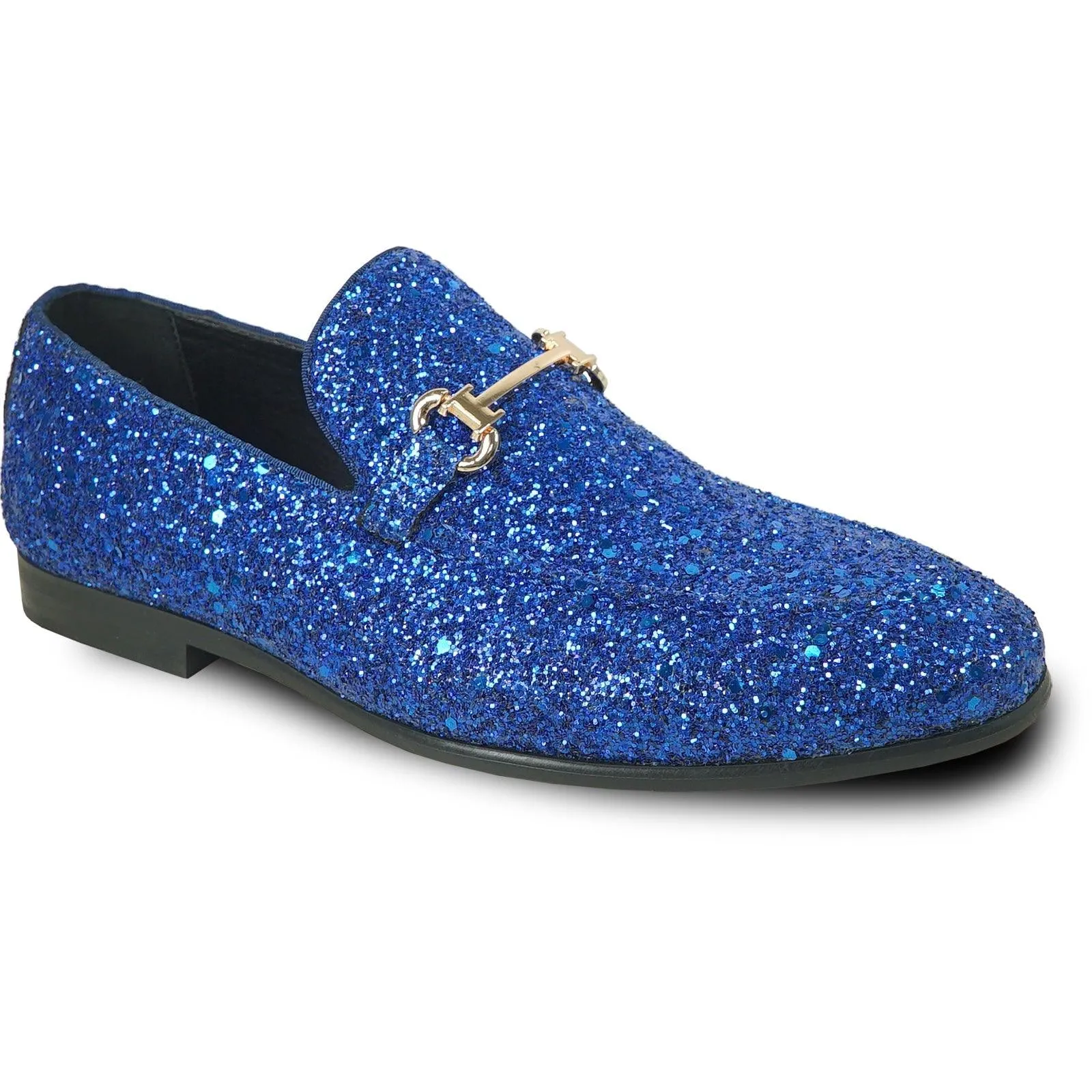 Royal Blue Tuxedo Buckle Loafer | Bravo Menswear | Glittering Sequin Finish