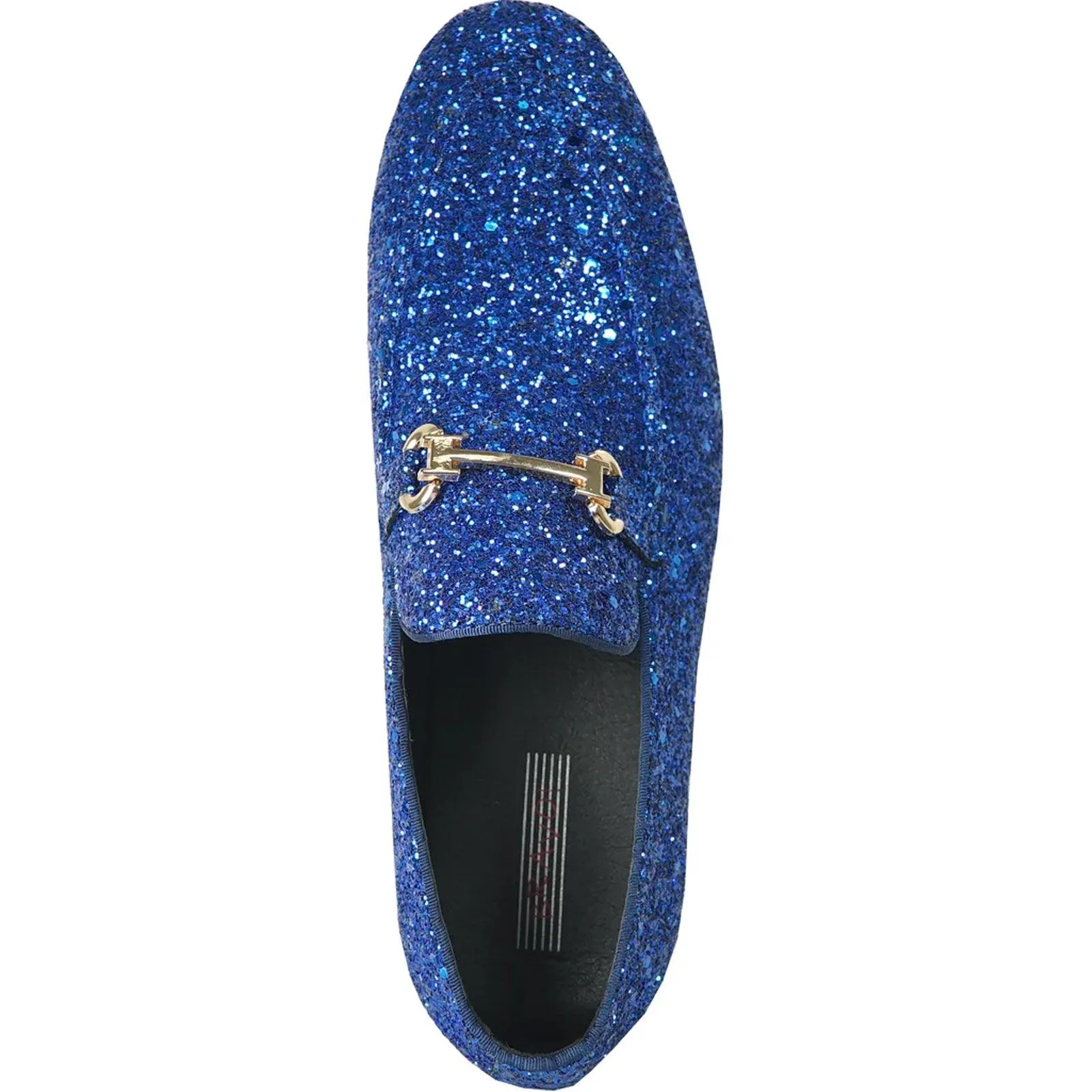 Royal Blue Tuxedo Buckle Loafer | Bravo Menswear | Glittering Sequin Finish