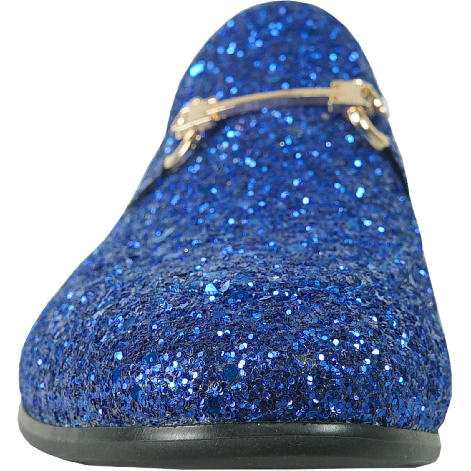 Royal Blue Tuxedo Buckle Loafer | Bravo Menswear | Glittering Sequin Finish