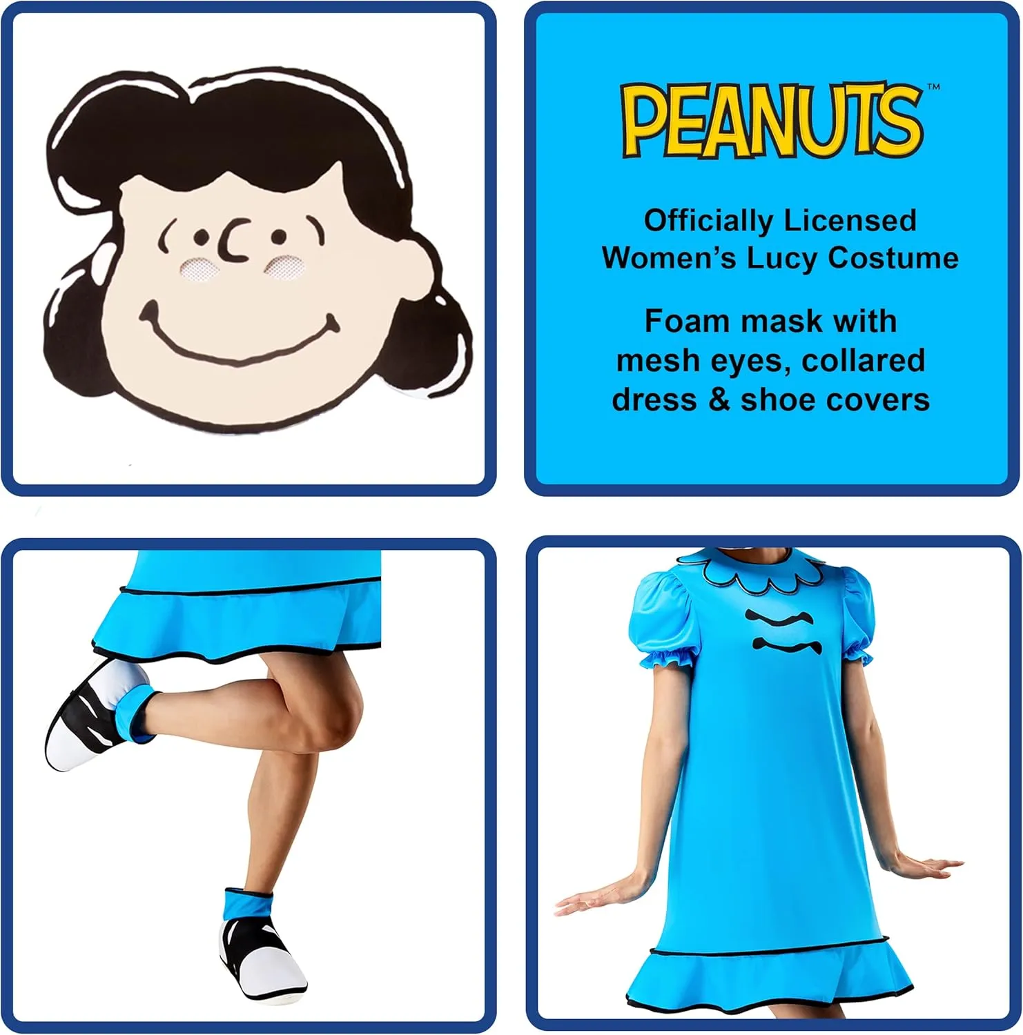 Rubies womens Peanuts Lucy Costume Dress and Foam Mask