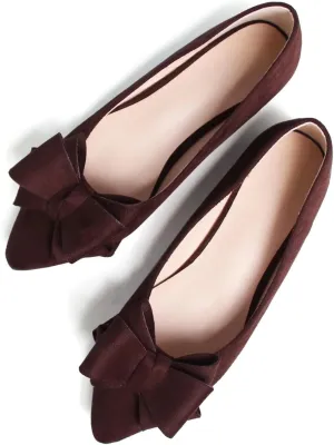 SAILING LU Bow-Knot Ballet Flats for Women Pointed Toe Crystals Wedding Shoes Comfort Light Weight Loafers