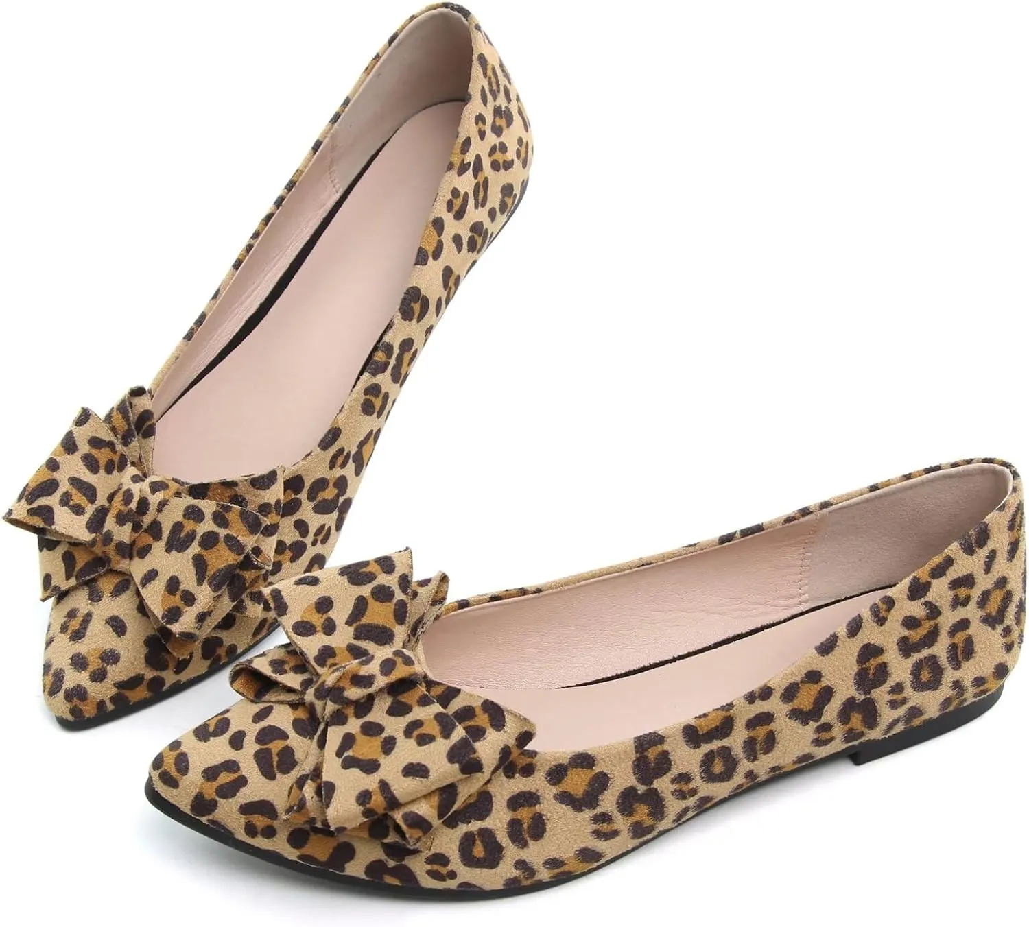 SAILING LU Bow-Knot Ballet Flats for Women Pointed Toe Crystals Wedding Shoes Comfort Light Weight Loafers