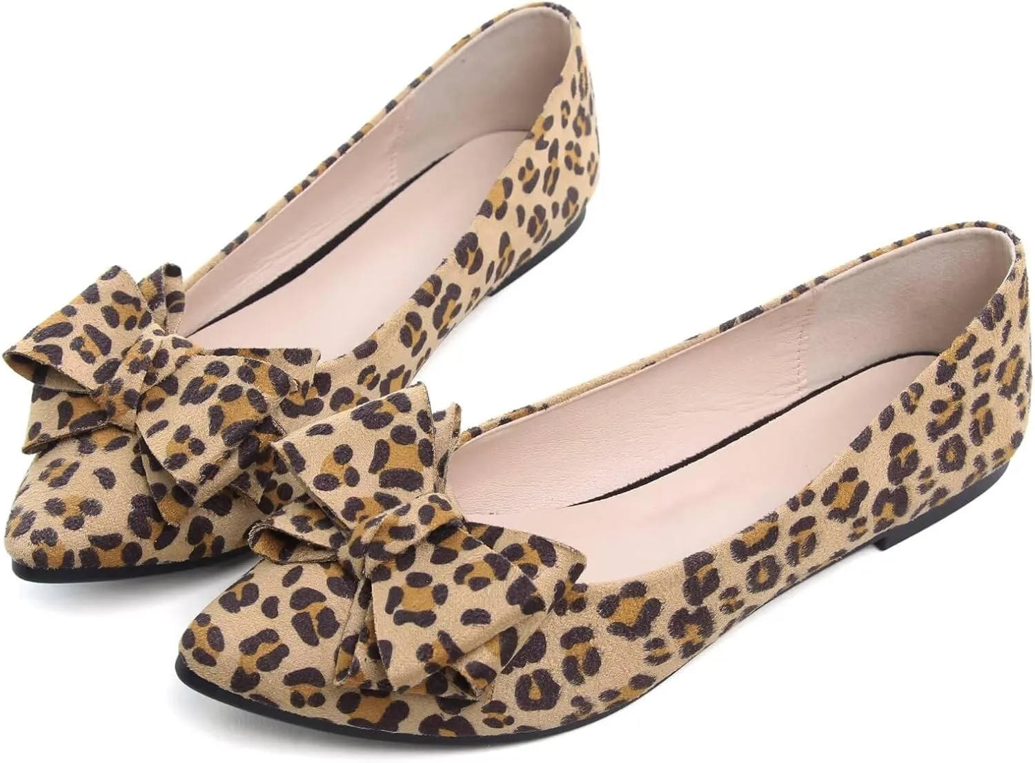 SAILING LU Bow-Knot Ballet Flats for Women Pointed Toe Crystals Wedding Shoes Comfort Light Weight Loafers