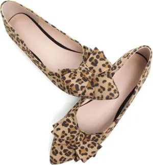 SAILING LU Bow-Knot Ballet Flats for Women Pointed Toe Crystals Wedding Shoes Comfort Light Weight Loafers