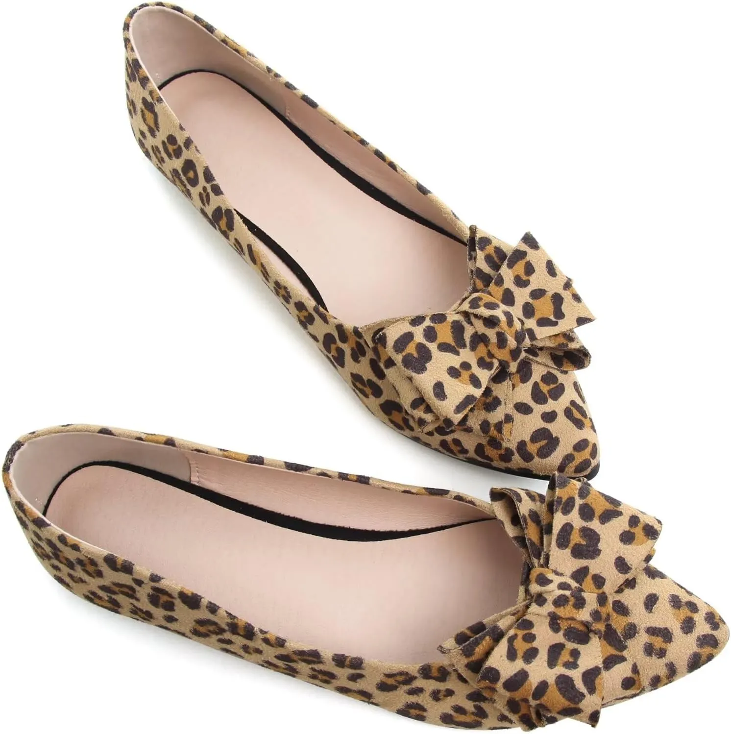 SAILING LU Bow-Knot Ballet Flats for Women Pointed Toe Crystals Wedding Shoes Comfort Light Weight Loafers