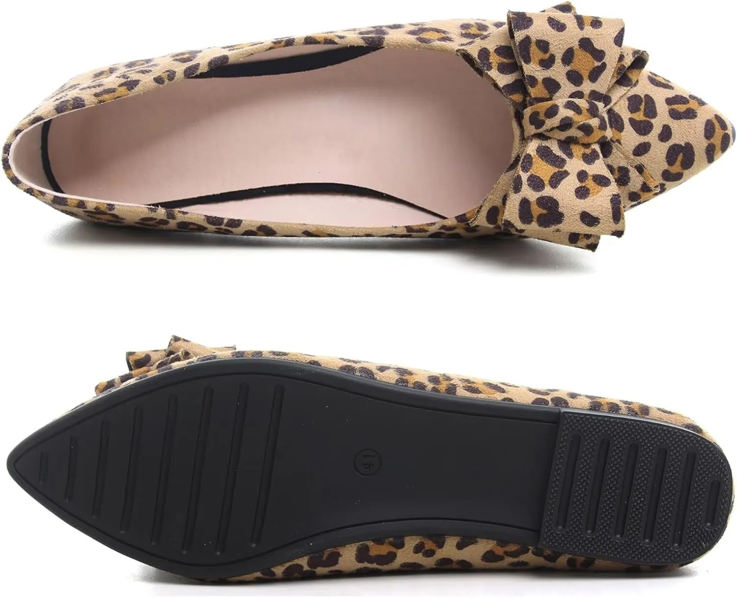 SAILING LU Bow-Knot Ballet Flats for Women Pointed Toe Crystals Wedding Shoes Comfort Light Weight Loafers