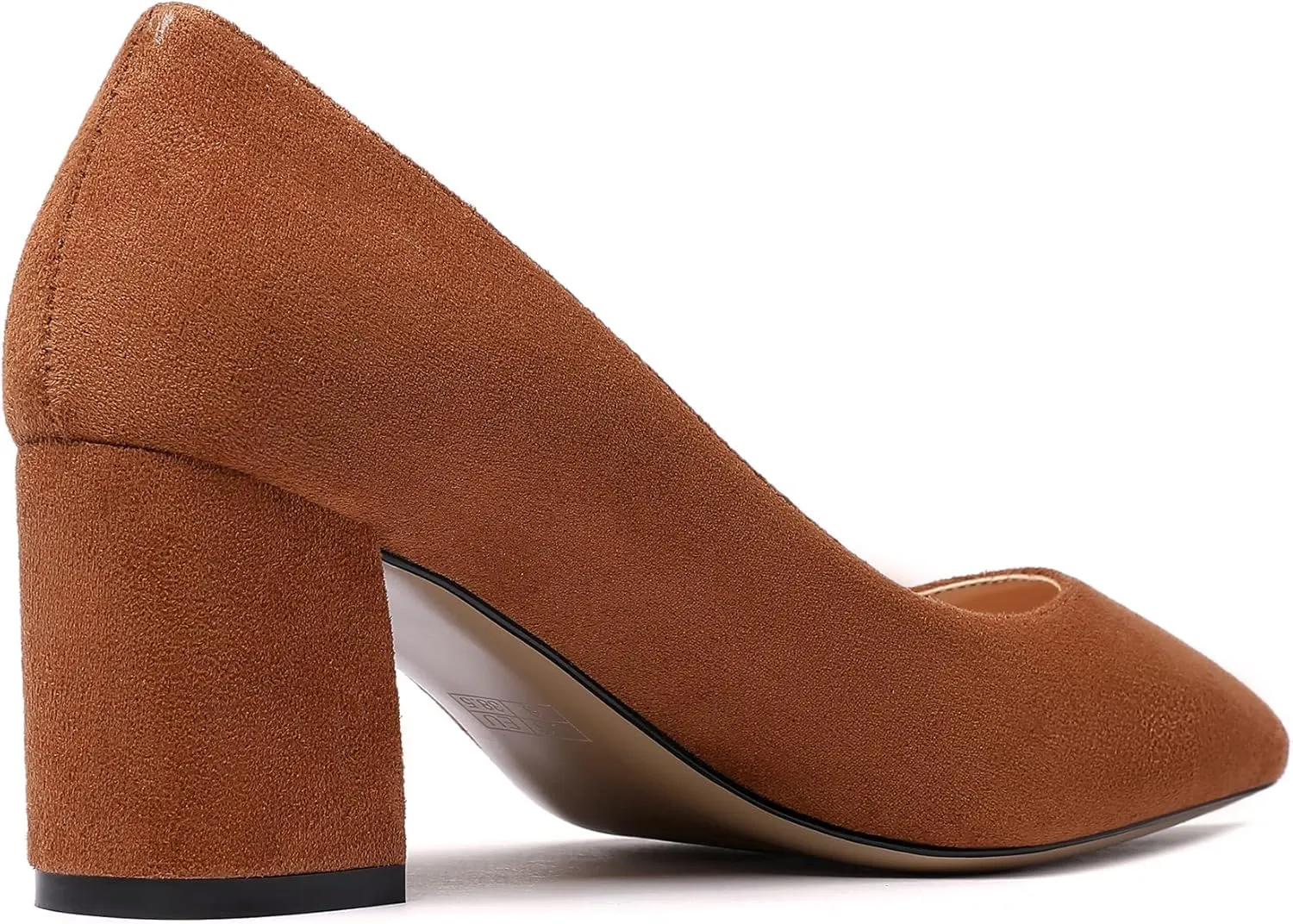 SAMMITOP Women's Chunky Block Pumps Closed Toe Slip On Heels Business Office Classic Dress Shoes