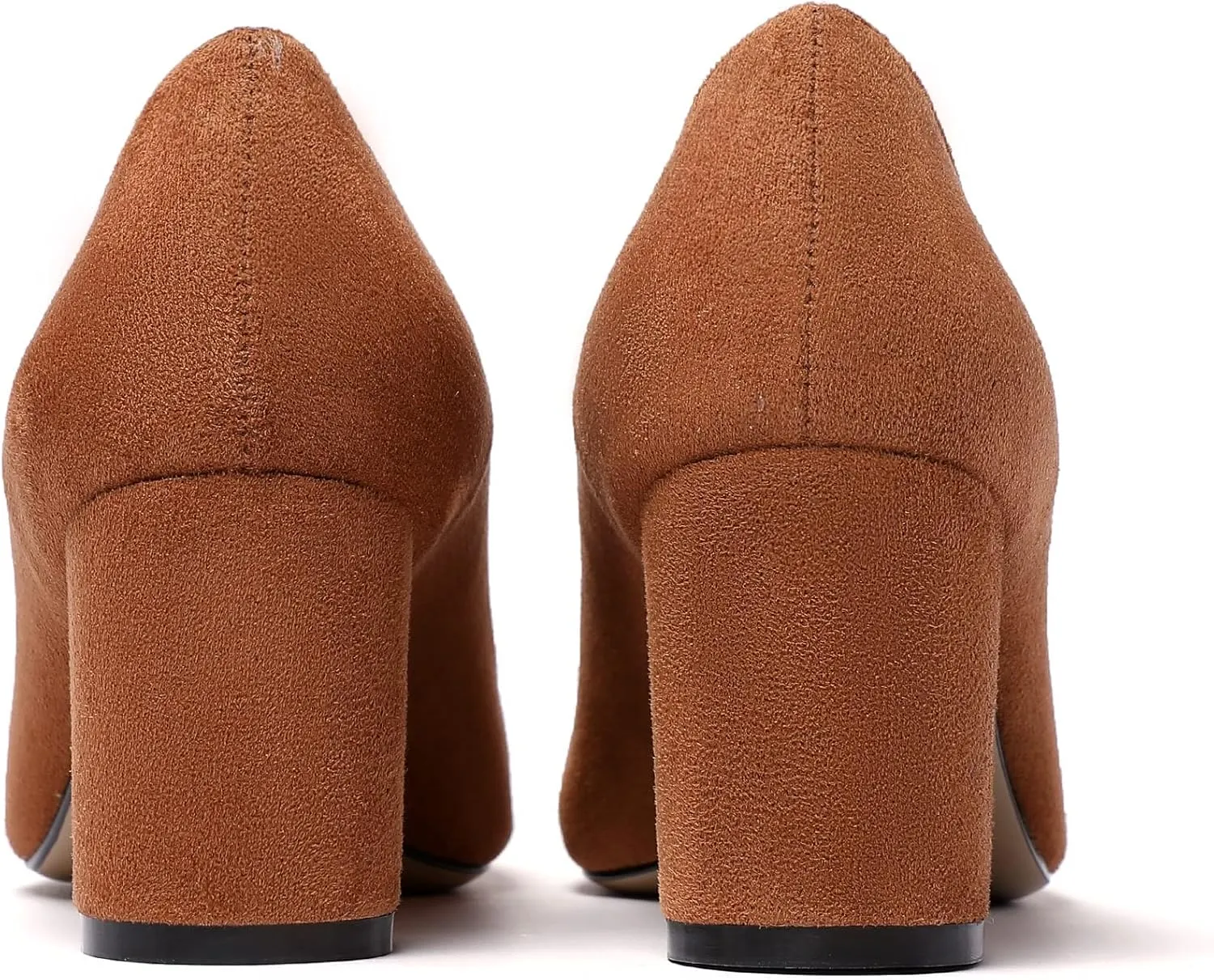 SAMMITOP Women's Chunky Block Pumps Closed Toe Slip On Heels Business Office Classic Dress Shoes