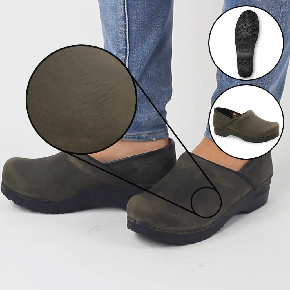 Sanita Pro Oiled Professional Clogs for Women - Arch Support, Durable, Closed-Back Slip-On Shoes