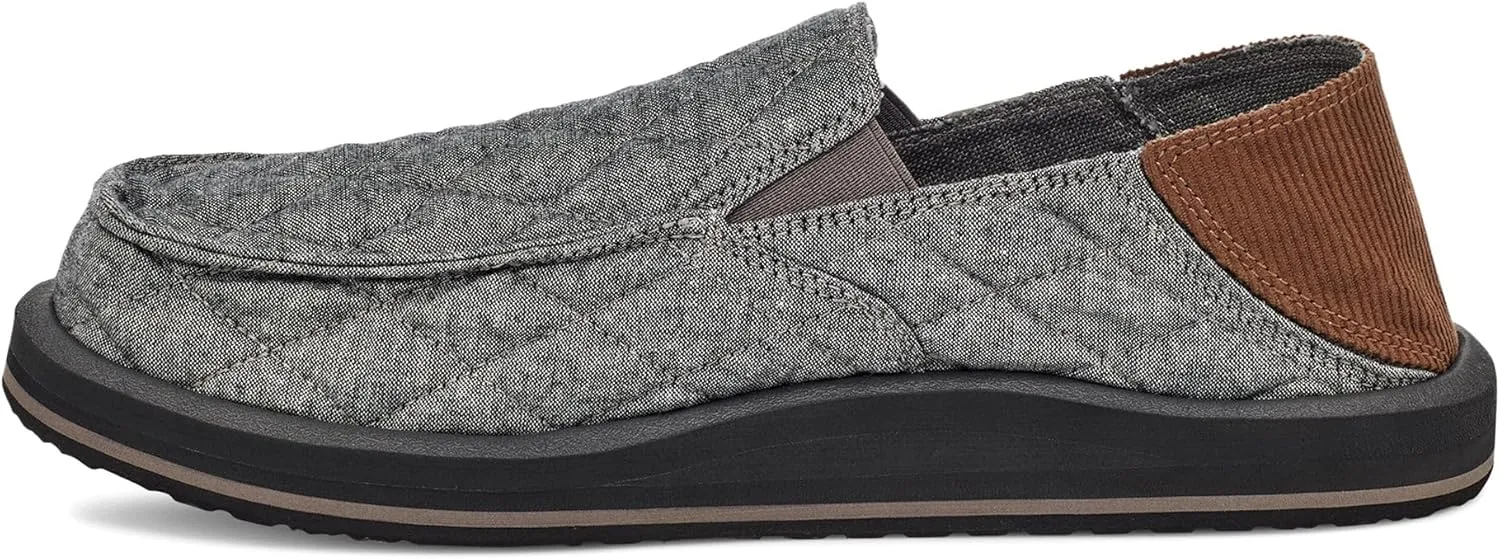 Sanuk Mens Donny Quilted Loafers for Men | Mens Shoes | Slip On Shoes for Men | Men's Slip-on Loafers | Memory Foam Footbed