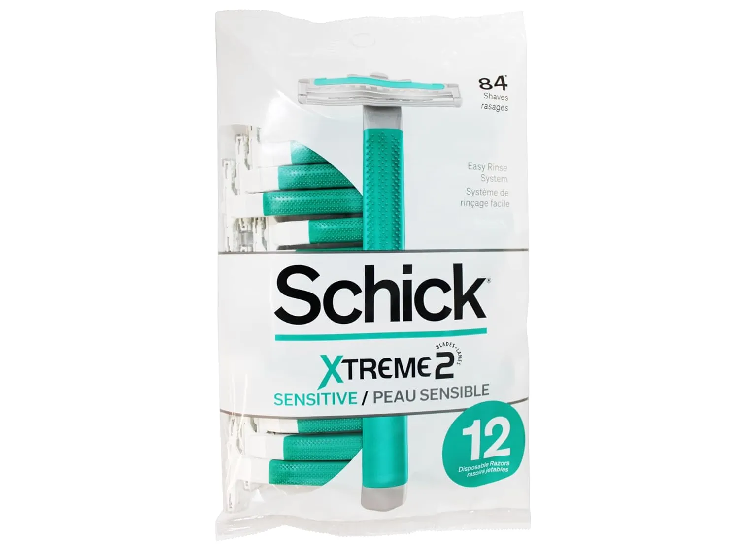 Schick Slim Twin Disposable Razor, Sensitive, 12 ct