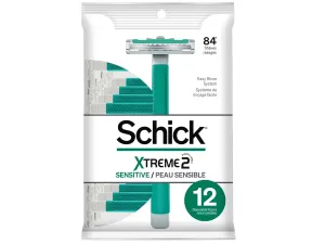 Schick Slim Twin Disposable Razor, Sensitive, 12 ct