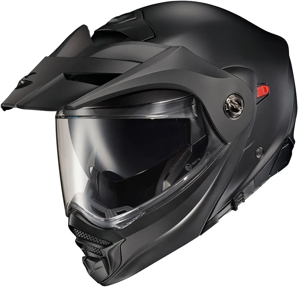 ScorpionEXO AT960 Modular Adventure Street Adult Motorcycle Helmet with Bluetooth Ready Speaker Pockets DOT ECE Approved (Solid Matte Black Large)