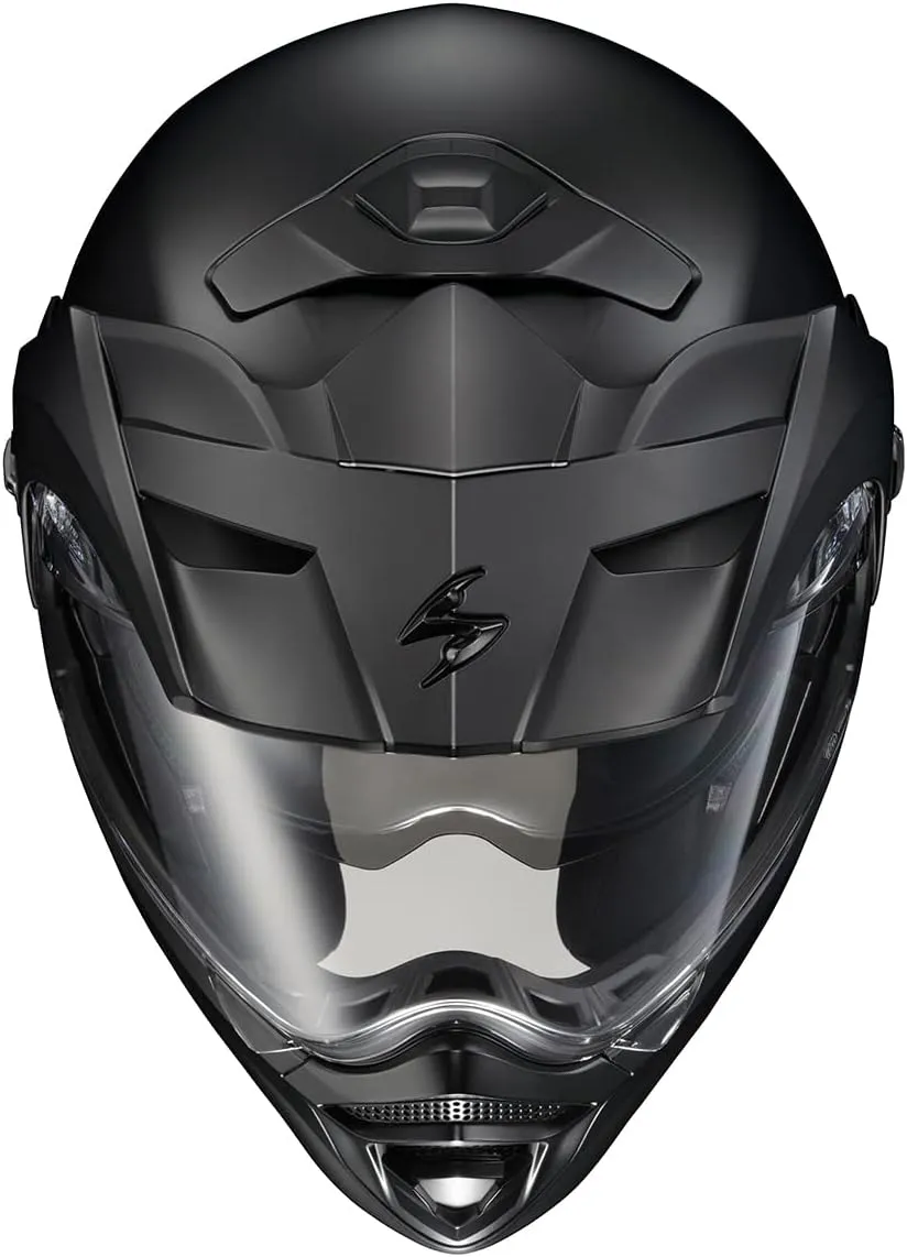 ScorpionEXO AT960 Modular Adventure Street Adult Motorcycle Helmet with Bluetooth Ready Speaker Pockets DOT ECE Approved (Solid Matte Black Large)