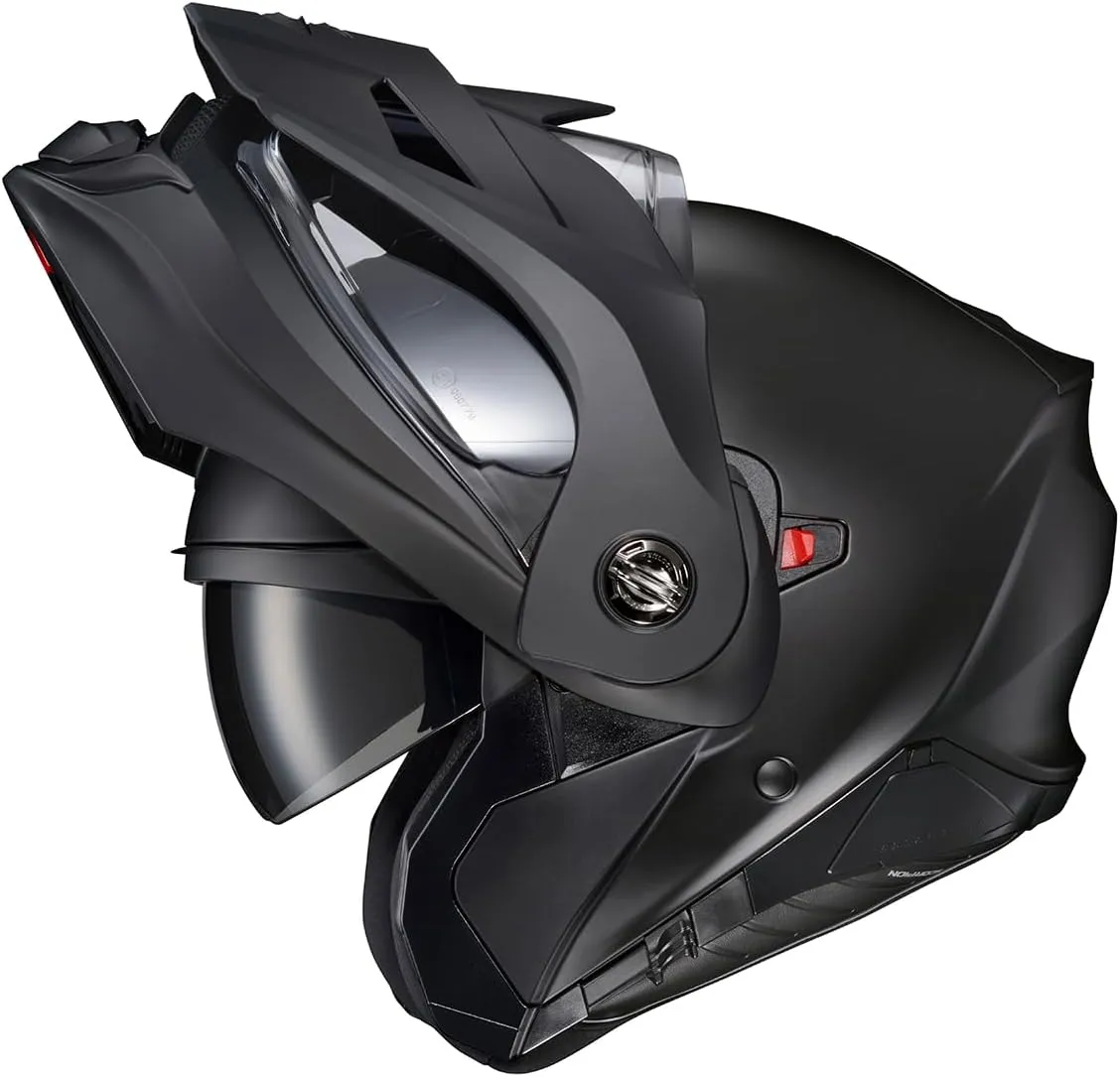 ScorpionEXO AT960 Modular Adventure Street Adult Motorcycle Helmet with Bluetooth Ready Speaker Pockets DOT ECE Approved (Solid Matte Black Large)
