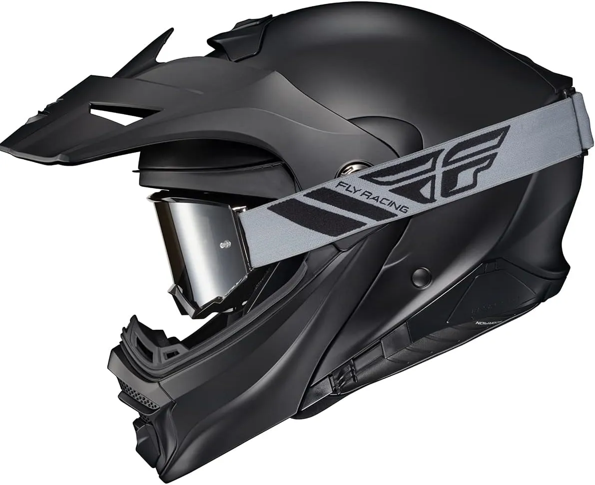 ScorpionEXO AT960 Modular Adventure Street Adult Motorcycle Helmet with Bluetooth Ready Speaker Pockets DOT ECE Approved (Solid Matte Black Large)