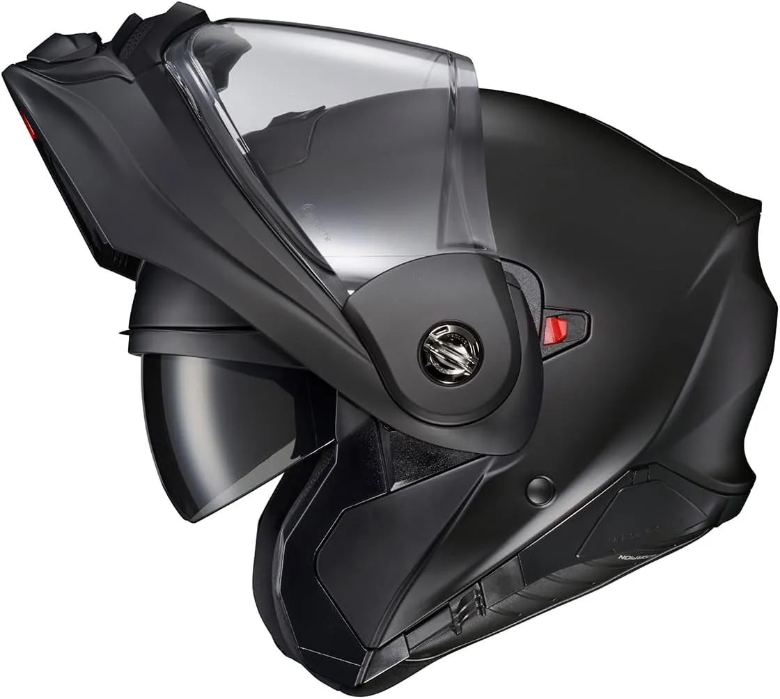 ScorpionEXO AT960 Modular Adventure Street Adult Motorcycle Helmet with Bluetooth Ready Speaker Pockets DOT ECE Approved (Solid Matte Black Large)