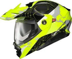 ScorpionEXO AT960 Modular Adventure Street Adult Motorcycle Helmet with Bluetooth Ready Speaker Pockets DOT ECE Approved (Topographic Black Large)