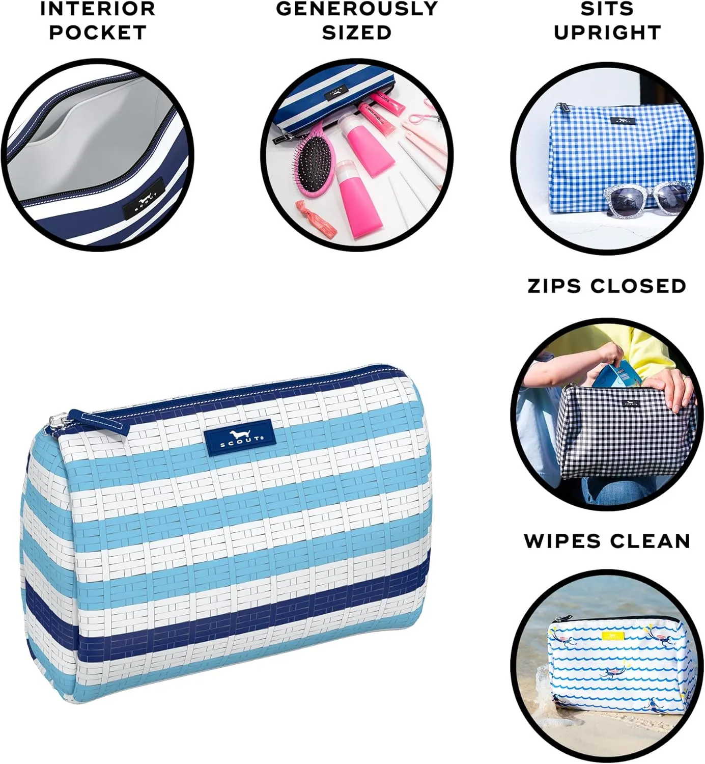 SCOUT Packin' Heat - Large, Water-Resistant, Zip Close Makeup Bag for Women- Toiletry Travel Bag - Cosmetic Bag