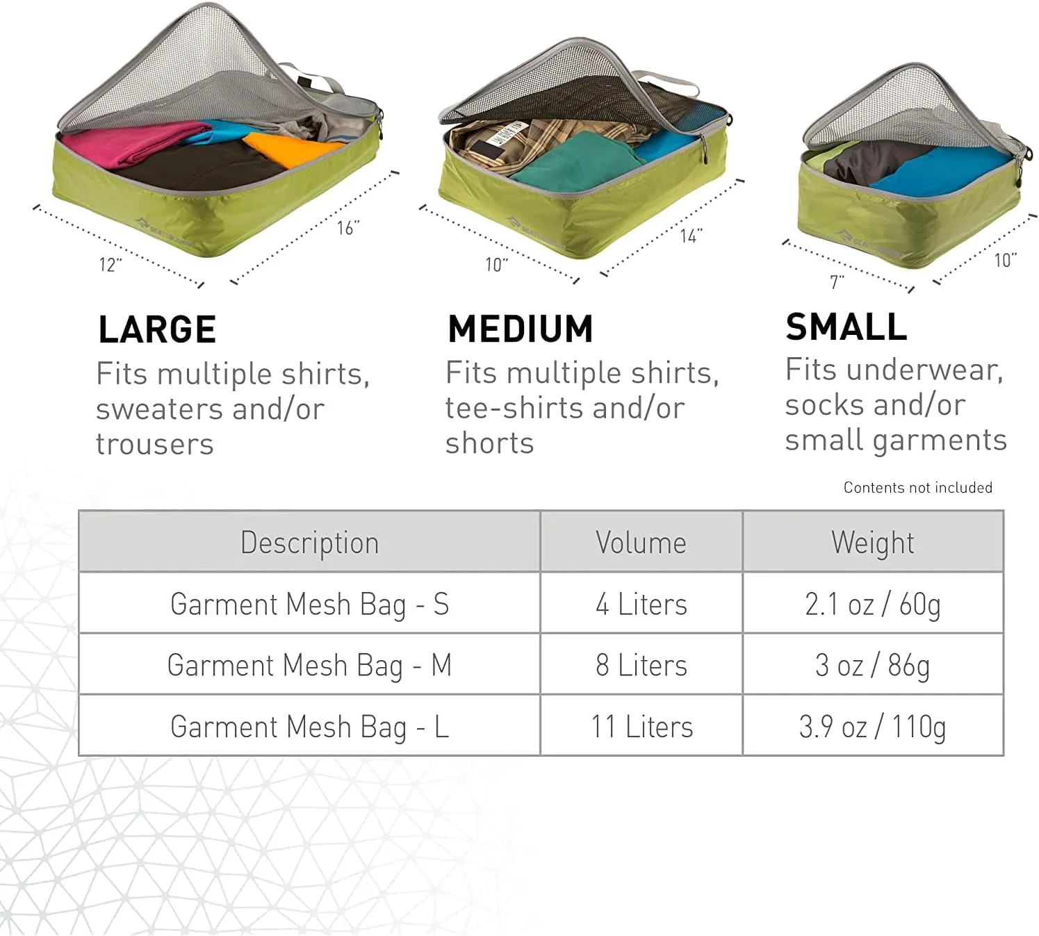 Sea to Summit Travelling Light Garment Mesh Bag Packing Organizer
