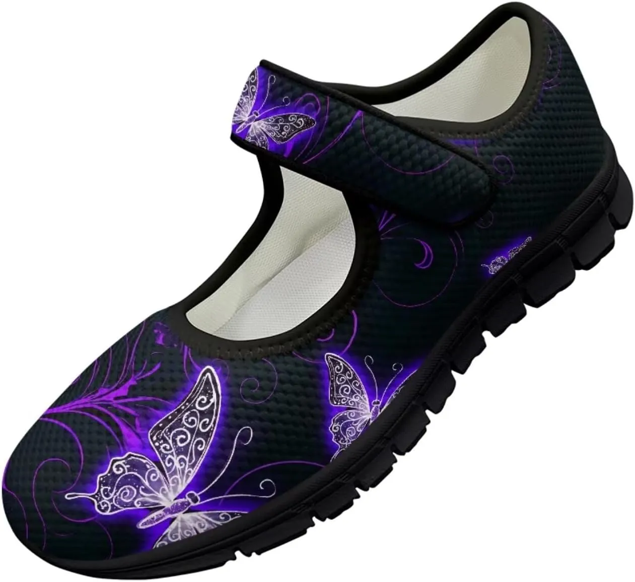Sea Turtle Print Womens Mary Jane Shoes Magic Sticker Lightweight Breathable Anti Slip Casual Sneaker