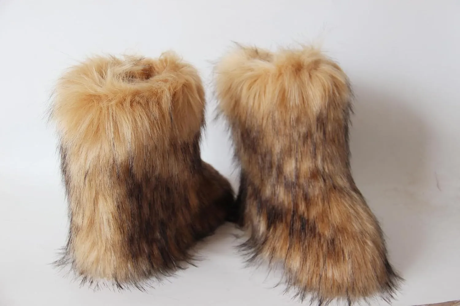 Sedutmo Women's Furry Winter Ankle Snow Boots Fluffy Cuff Collar Flat Shoes