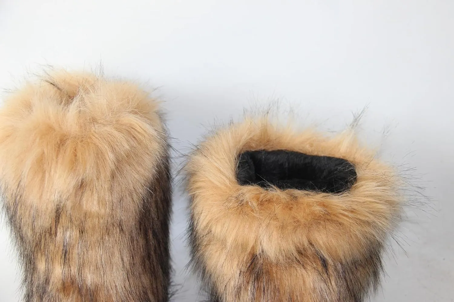 Sedutmo Women's Furry Winter Ankle Snow Boots Fluffy Cuff Collar Flat Shoes