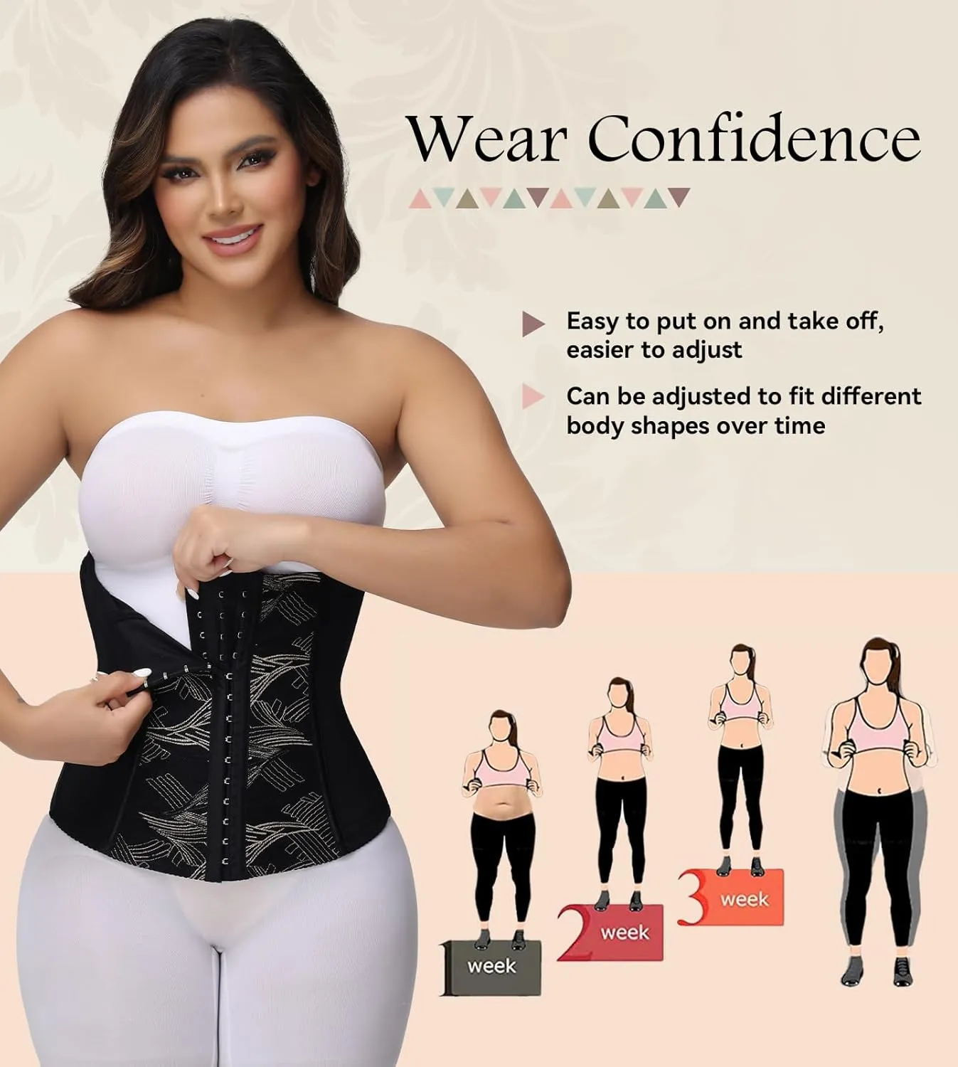 SHAPSHE Waist Trainer for Women Tummy Control Corset Waist Cincher Shapewear Workout Underbust Faja Body Shaper