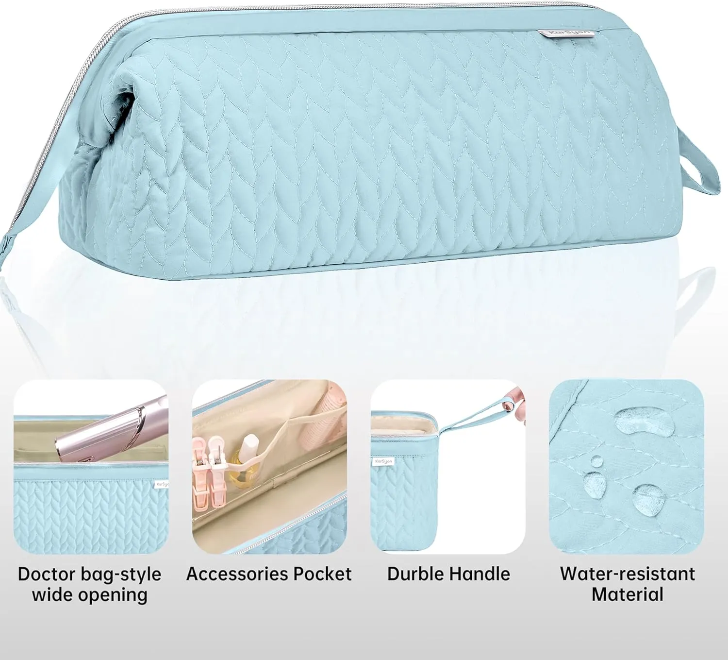 Shark Flex Style Case for Airwrap Hair Dryer Brush Revlon Hair Tools Travel Bag Carrying Case Flat Curling Iron Organizer (Light Blue)