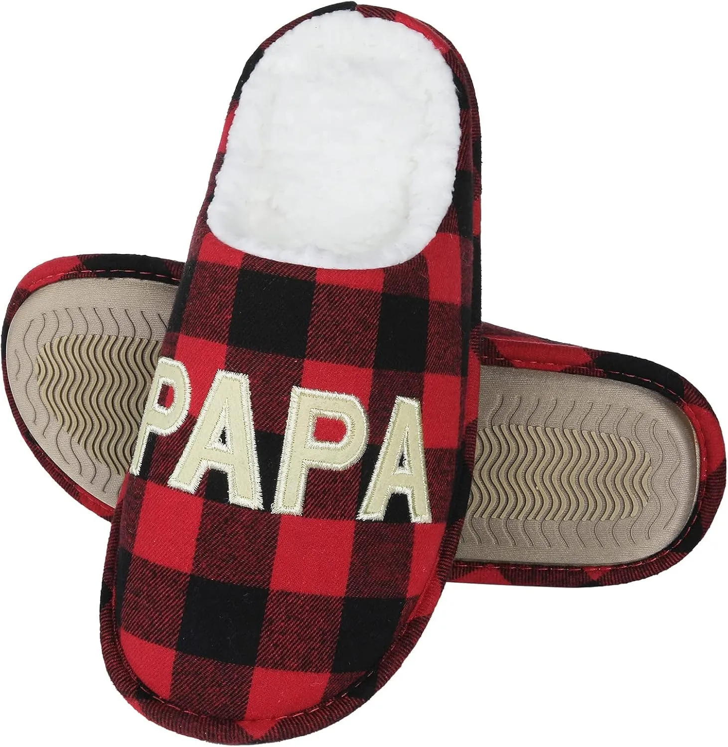 shevalues Best Mama Papa House Slippers for Mom and Dad from Daughter Son, Memory Foam Indoor Slippers for Women Men