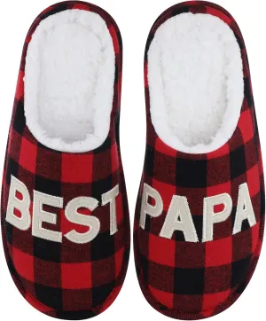 shevalues Best Mama Papa House Slippers for Mom and Dad from Daughter Son, Memory Foam Indoor Slippers for Women Men