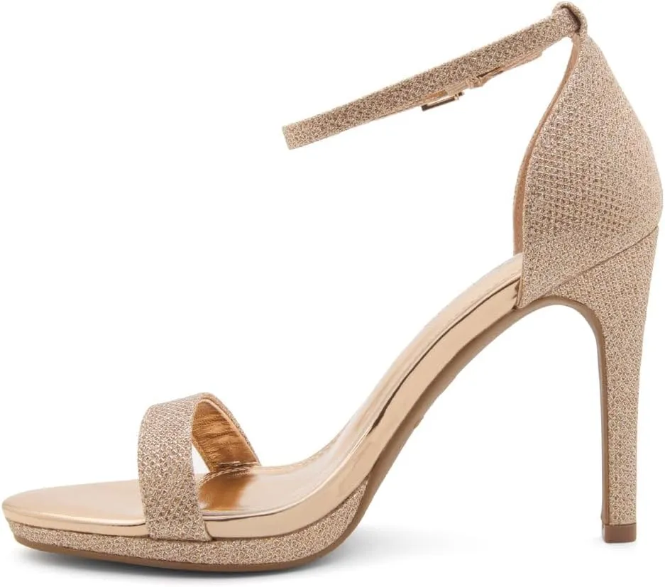 Shoe Land SL-Lovering Women's High Heels Ankle Strap Stilettos, Round Open Toe Strappy Dressy Heeled Sandals – Sexy Heels for Prom Wedding Party and Bridal