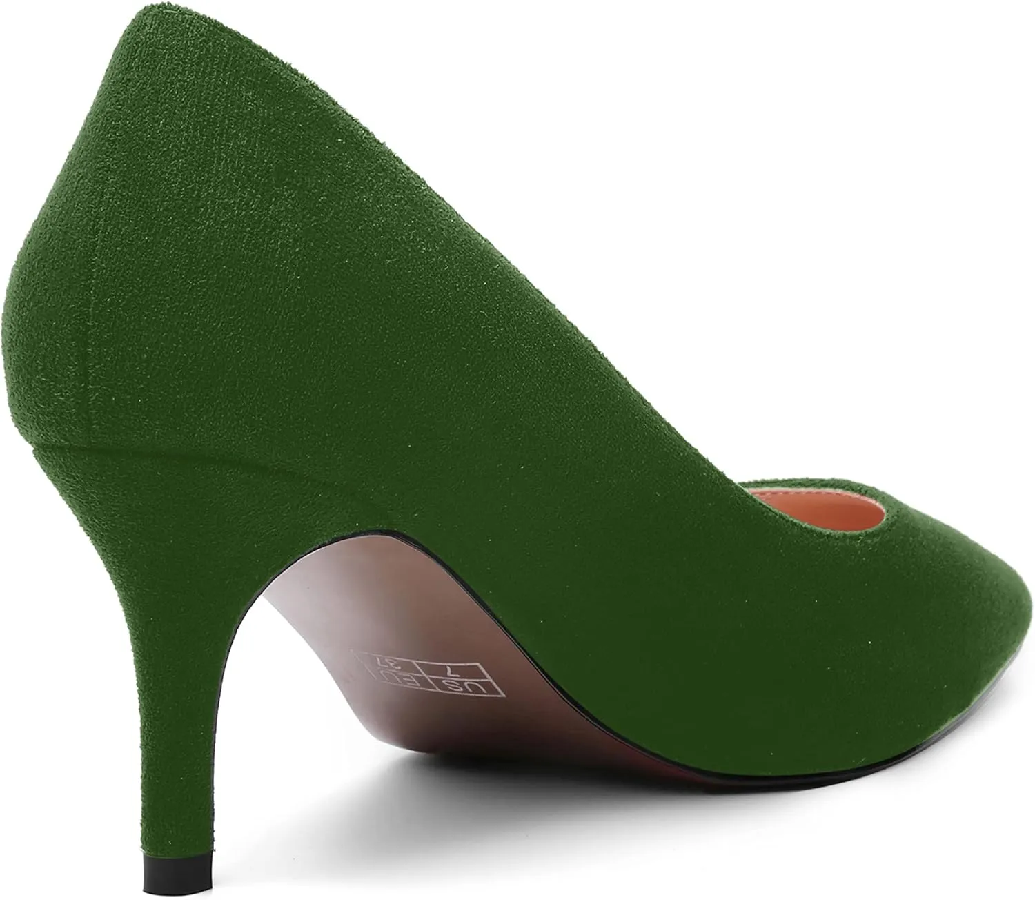 SHOWFOREST Womens Slim Suede Slip On Sexy Bridal Square Toe Solid Stiletto Mid Heel Pumps Shoes 2.5 Inch