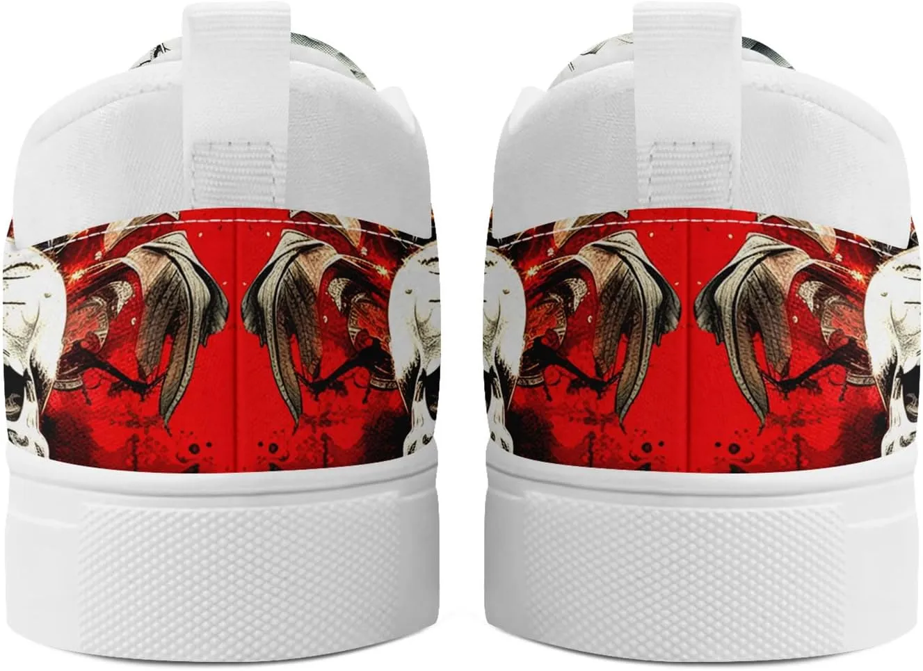 Skull Canvas Shoes Slip On Fashion Sneakers Low Top Casual Shoes Non Slip Loafers