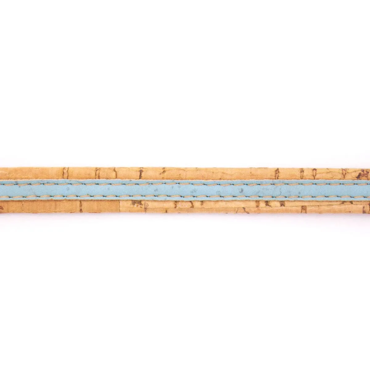 Sky blue with natural flat 10mm cork cord COR-442(10meters)