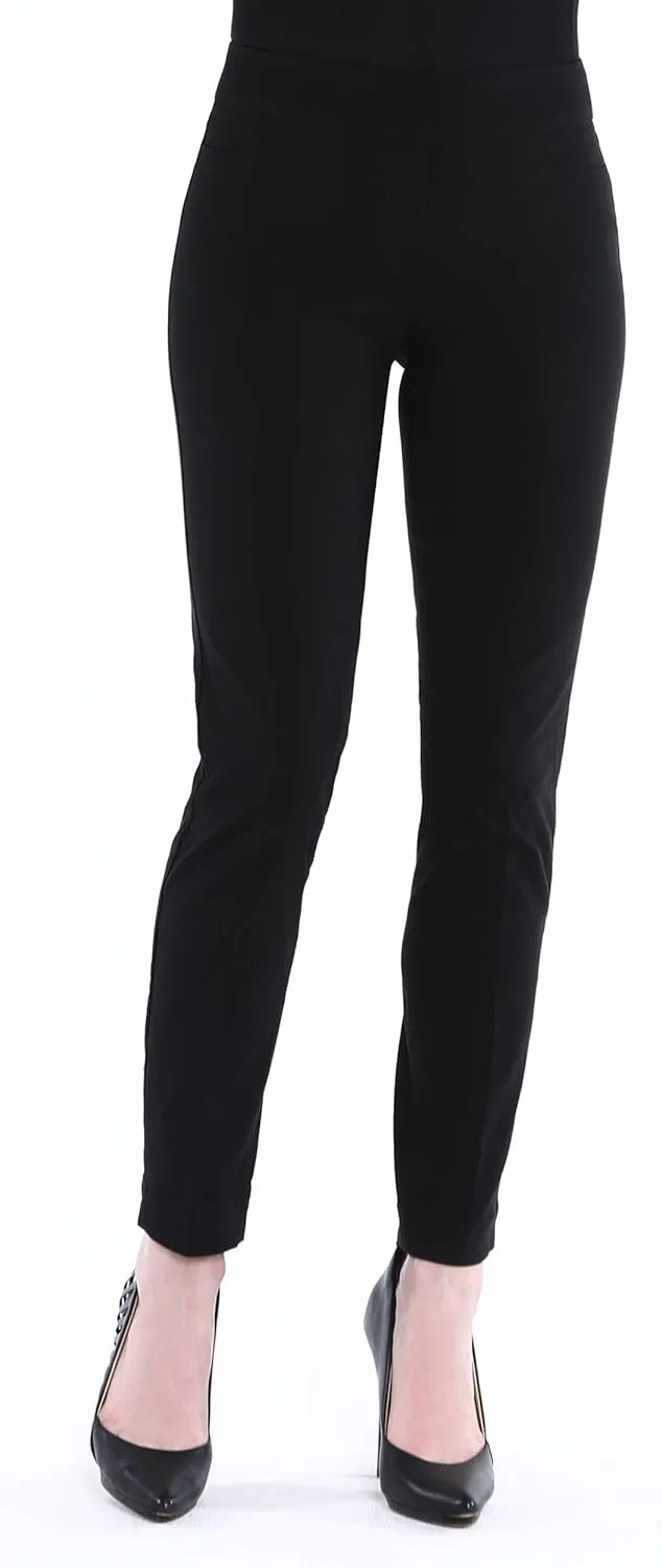 SLIM-SATION Women's Wide Band Ankle Pant Pull-on Pant with Tummy Control