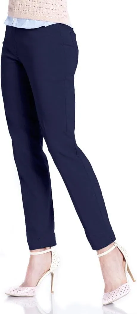 SLIM-SATION Women's Wide Band Ankle Pant Pull-on Pant with Tummy Control