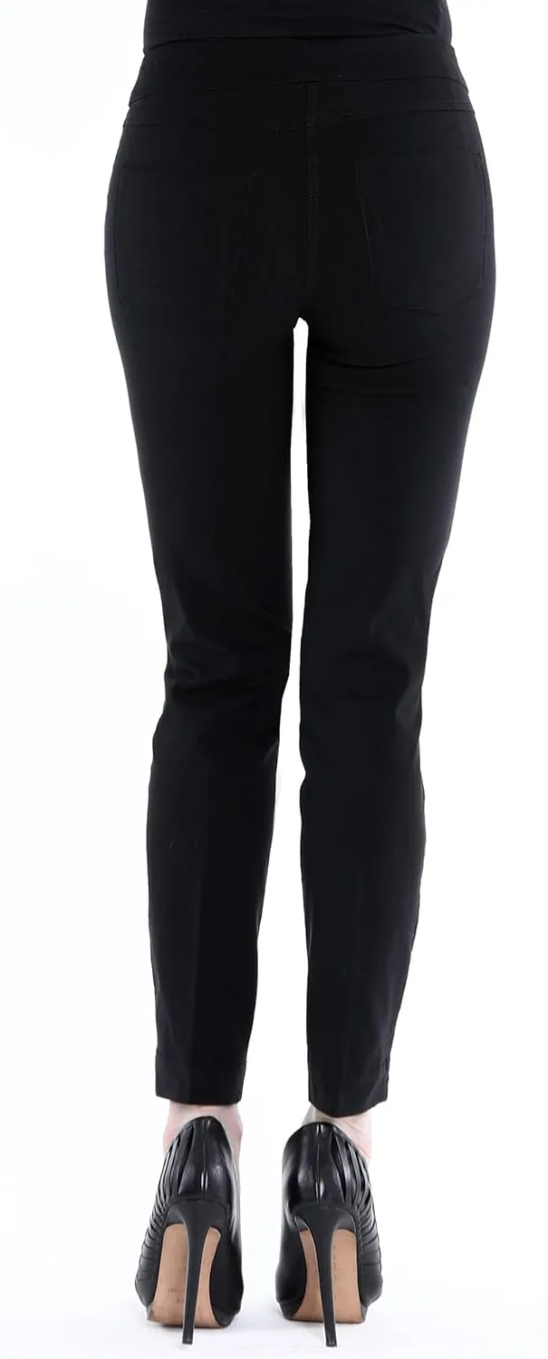 SLIM-SATION Women's Wide Band Ankle Pant Pull-on Pant with Tummy Control