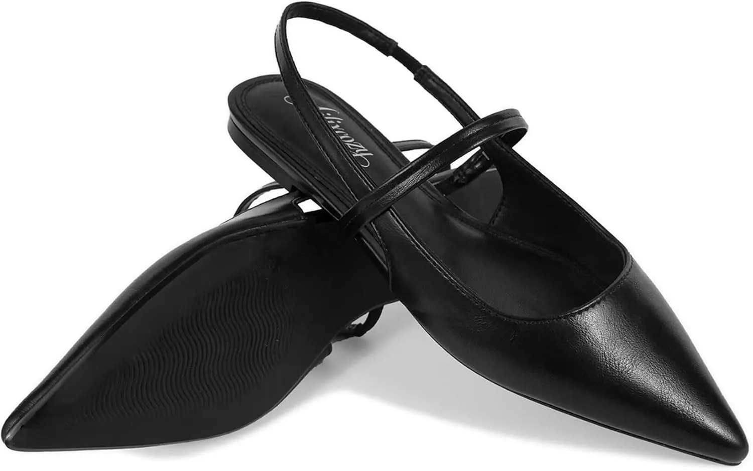 Slingback Flats for Women, Pointed Toe Women's Flats Square Topline Slip On for Fashion Dressy Date Comfort Casual Office Shoes for Women