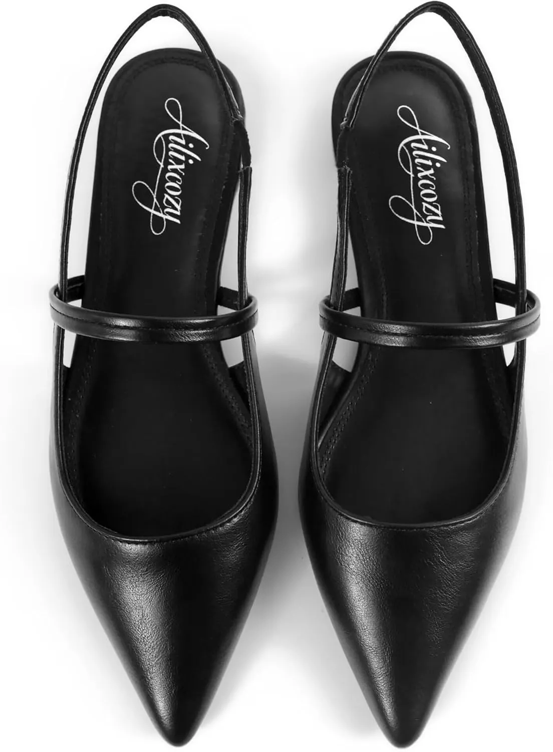 Slingback Flats for Women, Pointed Toe Women's Flats Square Topline Slip On for Fashion Dressy Date Comfort Casual Office Shoes for Women