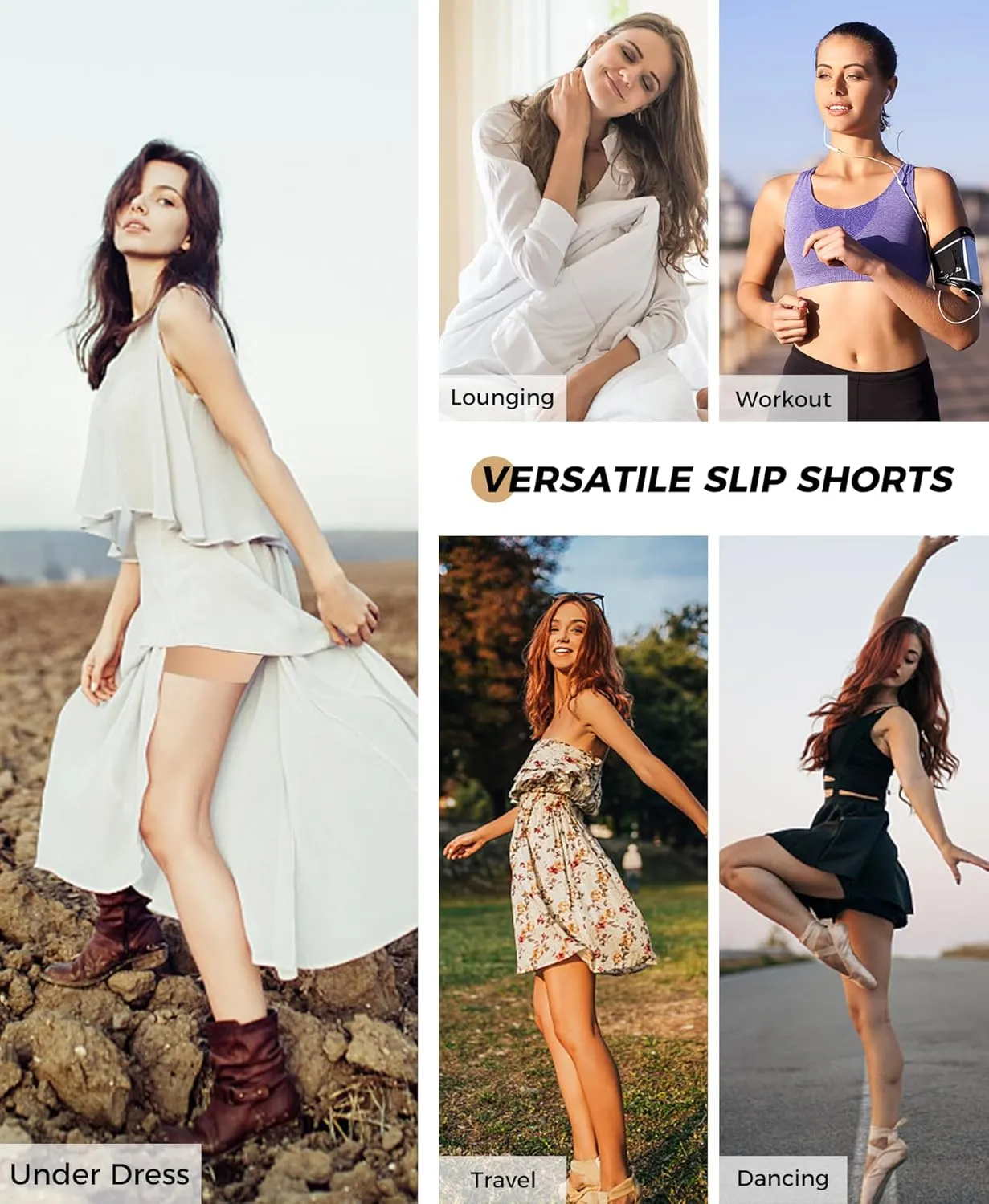 Slip Shorts for Women Under Dresses, Seamless Anti Chafing Shorts Summer, Biker Shorts for Women