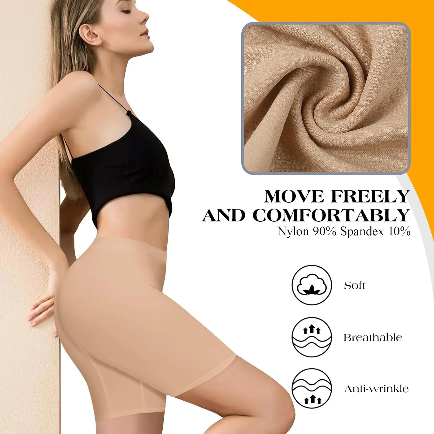 Slip Shorts for Women Under Dresses, Seamless Anti Chafing Shorts Summer, Biker Shorts for Women